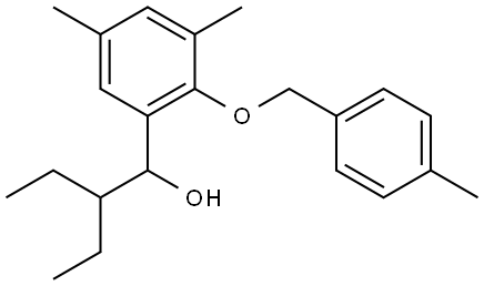 1-(3,5-dimethyl-2-((4-methylbenzyl)oxy)phenyl)-2-ethylbutan-1-ol Structure