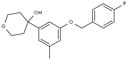 4-(3-((4-fluorobenzyl)oxy)-5-methylphenyl)tetrahydro-2H-pyran-4-ol Structure