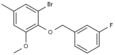 1-bromo-2-((3-fluorobenzyl)oxy)-3-methoxy-5-methylbenzene Structure