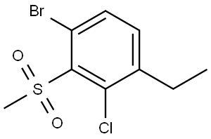 1-bromo-3-chloro-4-ethyl-2-(methylsulfonyl)benzene Structure