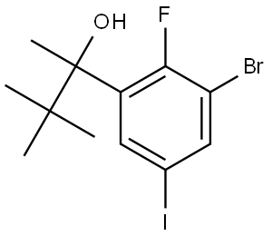 2-(3-bromo-2-fluoro-5-iodophenyl)-3,3-dimethylbutan-2-ol Structure