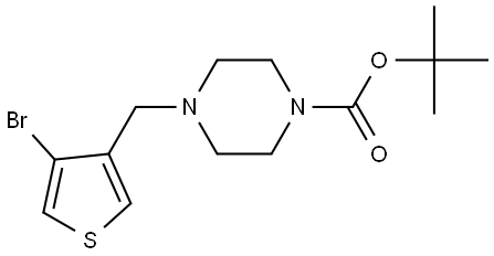 tert-butyl 4-((4-bromothiophen-3-yl)methyl)piperazine-1-carboxylate Structure