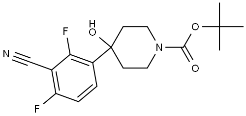 tert-butyl 4-(3-cyano-2,4-difluorophenyl)-4-hydroxypiperidine-1-carboxylate Structure