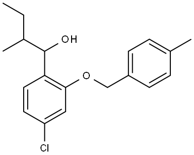 1-(4-chloro-2-((4-methylbenzyl)oxy)phenyl)-2-methylbutan-1-ol Structure