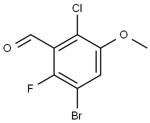 3-bromo-6-chloro-2-fluoro-5-methoxybenzaldehyde Structure