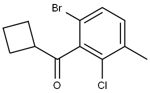 (6-bromo-2-chloro-3-methylphenyl)(cyclobutyl)methanone Structure