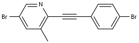 5-bromo-2-((4-bromophenyl)ethynyl)-3-methylpyridine Structure