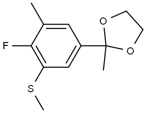 2-(4-fluoro-3-methyl-5-(methylthio)phenyl)-2-methyl-1,3-dioxolane Structure