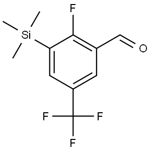 2-fluoro-5-(trifluoromethyl)-3-(trimethylsilyl)benzaldehyde Structure