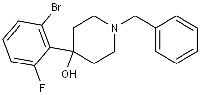 1-benzyl-4-(2-bromo-6-fluorophenyl)piperidin-4-ol Structure