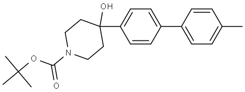 tert-butyl 4-hydroxy-4-(4'-methyl-[1,1'-biphenyl]-4-yl)piperidine-1-carboxylate Structure