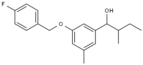 1-(3-((4-fluorobenzyl)oxy)-5-methylphenyl)-2-methylbutan-1-ol Structure