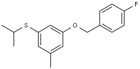 (3-((4-fluorobenzyl)oxy)-5-methylphenyl)(isopropyl)sulfane Structure