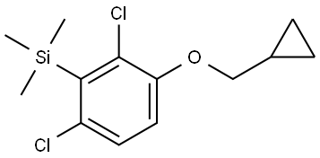 (2,6-dichloro-3-(cyclopropylmethoxy)phenyl)trimethylsilane Structure