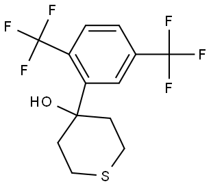 4-(2,5-bis(trifluoromethyl)phenyl)tetrahydro-2H-thiopyran-4-ol Structure