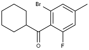 (2-bromo-6-fluoro-4-methylphenyl)(cyclohexyl)methanone Structure