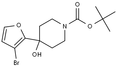 tert-butyl 4-(3-bromofuran-2-yl)-4-hydroxypiperidine-1-carboxylate Structure