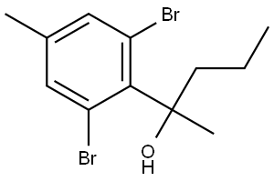 2-(2,6-dibromo-4-methylphenyl)pentan-2-ol Structure