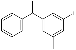 1-iodo-3-methyl-5-(1-phenylethyl)benzene Structure