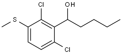 1-(2,6-dichloro-3-(methylthio)phenyl)pentan-1-ol Structure