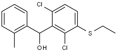 (2,6-dichloro-3-(ethylthio)phenyl)(o-tolyl)methanol Structure