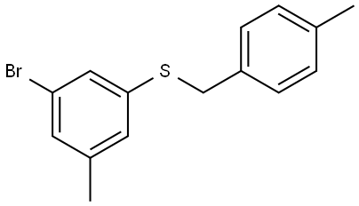 (3-bromo-5-methylphenyl)(4-methylbenzyl)sulfane Structure