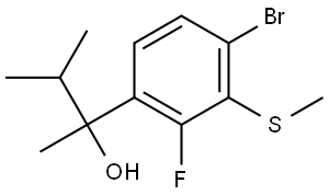 2-(4-bromo-2-fluoro-3-(methylthio)phenyl)-3-methylbutan-2-ol Structure