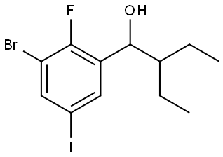 1-(3-bromo-2-fluoro-5-iodophenyl)-2-ethylbutan-1-ol Structure