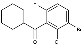 (3-bromo-2-chloro-6-fluorophenyl)(cyclohexyl)methanone Structure