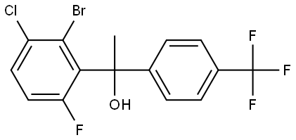 1-(2-bromo-3-chloro-6-fluorophenyl)-1-(4-(trifluoromethyl)phenyl)ethanol Structure