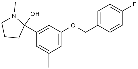 2-(3-((4-fluorobenzyl)oxy)-5-methylphenyl)-1-methylpyrrolidin-2-ol Structure