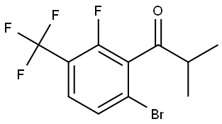 1-(6-bromo-2-fluoro-3-(trifluoromethyl)phenyl)-2-methylpropan-1-one Structure