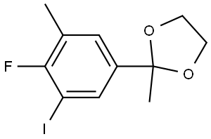 2-(4-fluoro-3-iodo-5-methylphenyl)-2-methyl-1,3-dioxolane 구조식 이미지