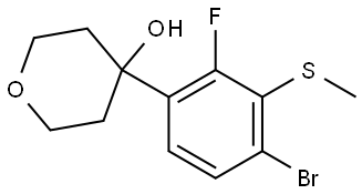 4-(4-bromo-2-fluoro-3-(methylthio)phenyl)tetrahydro-2H-pyran-4-ol Structure