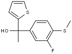 1-(3-fluoro-4-(methylthio)phenyl)-1-(thiophen-2-yl)ethanol Structure