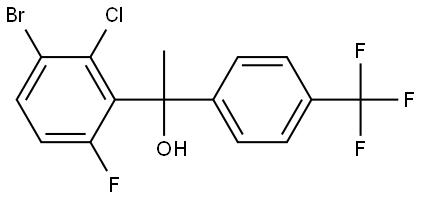 1-(3-bromo-2-chloro-6-fluorophenyl)-1-(4-(trifluoromethyl)phenyl)ethanol Structure