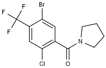 (5-bromo-2-chloro-4-(trifluoromethyl)phenyl)(pyrrolidin-1-yl)methanone Structure