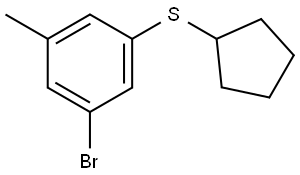 (3-bromo-5-methylphenyl)(cyclopentyl)sulfane Structure