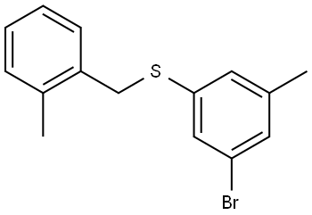 (3-bromo-5-methylphenyl)(2-methylbenzyl)sulfane Structure