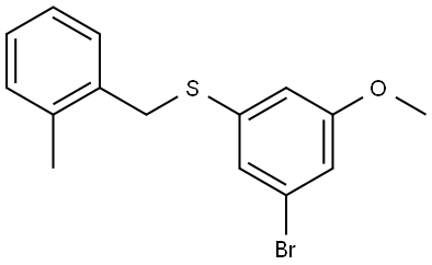 (3-bromo-5-methoxyphenyl)(2-methylbenzyl)sulfane Structure