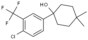 1-(4-chloro-3-(trifluoromethyl)phenyl)-4,4-dimethylcyclohexanol Structure