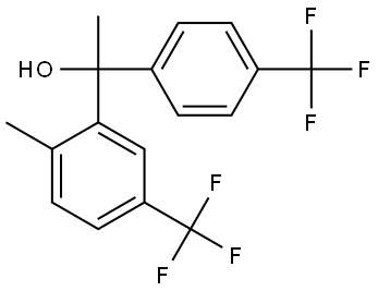 1-(2-methyl-5-(trifluoromethyl)phenyl)-1-(4-(trifluoromethyl)phenyl)ethanol Structure