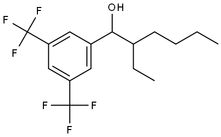 1-(3,5-bis(trifluoromethyl)phenyl)-2-ethylhexan-1-ol Structure