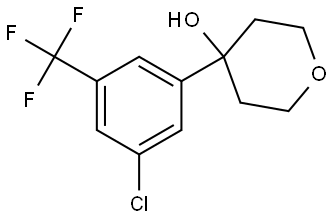 4-(3-chloro-5-(trifluoromethyl)phenyl)tetrahydro-2H-pyran-4-ol 구조식 이미지