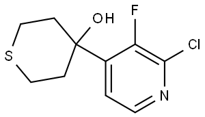 4-(2-chloro-3-fluoropyridin-4-yl)tetrahydro-2H-thiopyran-4-ol Structure