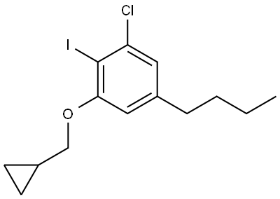 5-butyl-1-chloro-3-(cyclopropylmethoxy)-2-iodobenzene Structure