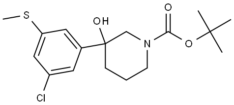 tert-butyl 3-(3-chloro-5-(methylthio)phenyl)-3-hydroxypiperidine-1-carboxylate Structure