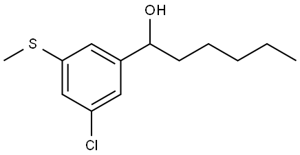 1-(3-chloro-5-(methylthio)phenyl)hexan-1-ol Structure