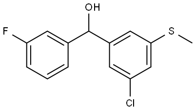 (3-chloro-5-(methylthio)phenyl)(3-fluorophenyl)methanol 구조식 이미지