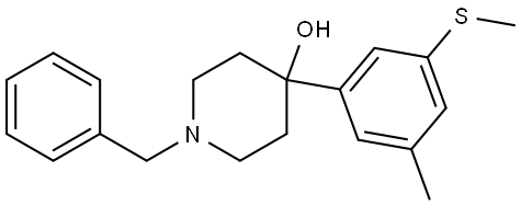 1-benzyl-4-(3-methyl-5-(methylthio)phenyl)piperidin-4-ol Structure